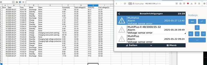 Multiplus Voltage sense error