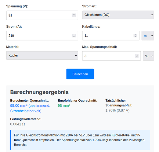 Max-Strom-Berechnung