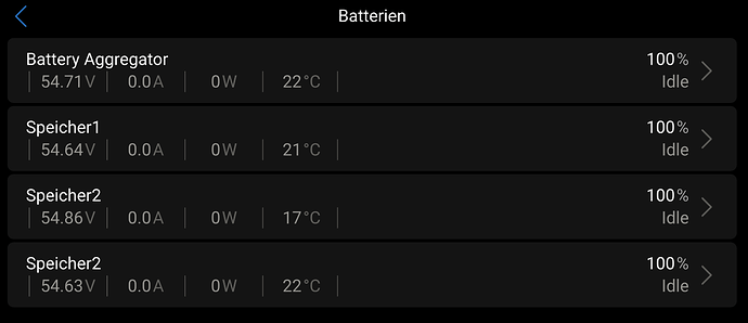 Venus OS Batterieliste