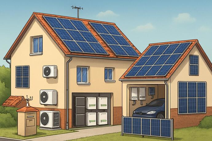Bild für Canvas Darstellung Haus mit PV 1