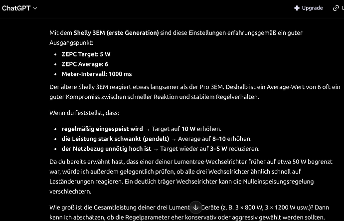 Lumentree eEinstellungen