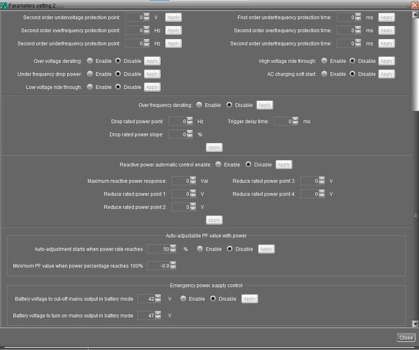Parameters setings 2.2