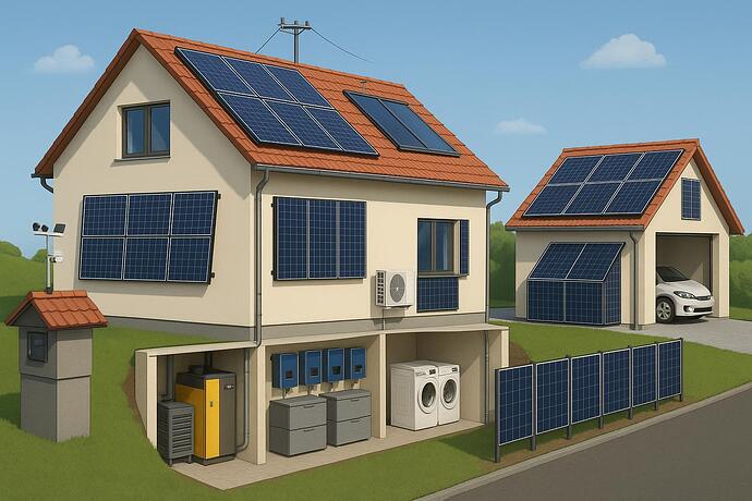 Bild für Canvas Darstellung Haus mit PV 7