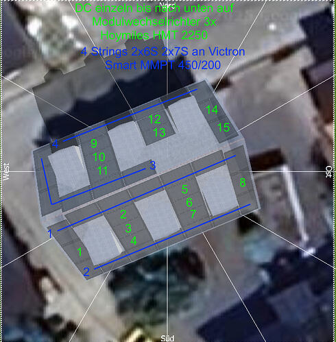 Dach Draufsicht Strings