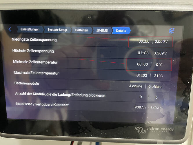 keine Minimale Cell und Spannung