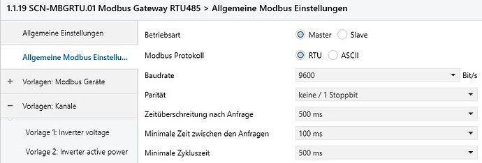 Modbus Basiseinstellungen