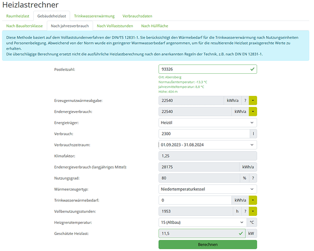 Heizlastberechenung BWP